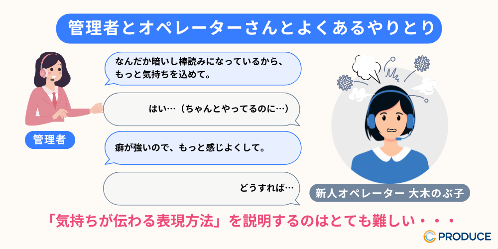 管理者とオペレーターのよくあるやりとり